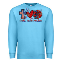Ocean Blue faith love freedom Premium Sweatshirt - Zillion Design Studio