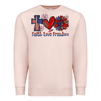 Pale Pink faith love freedom Premium Sweatshirt - Zillion Design Studio