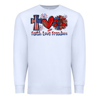 White faith love freedom Premium Sweatshirt - Zillion Design Studio