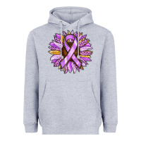 Heather Grey Cancer Awareness Sunflower Heavyweight Hoodie - RanaPortraitStore