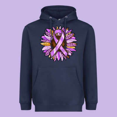 Heavyweight Hoodie Cancer Awareness Sunflower