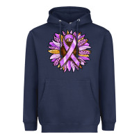 Navy Cancer Awareness Sunflower Heavyweight Hoodie - RanaPortraitStore