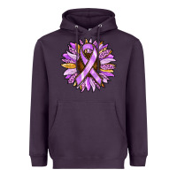 Plum Cancer Awareness Sunflower Heavyweight Hoodie - RanaPortraitStore