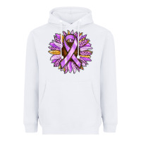 White Cancer Awareness Sunflower Heavyweight Hoodie - RanaPortraitStore