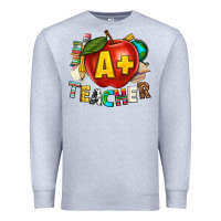 Heather Grey a plus teacher Premium Sweatshirt - texasbilliewilder