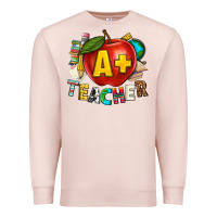 Pale Pink a plus teacher Premium Sweatshirt - texasbilliewilder