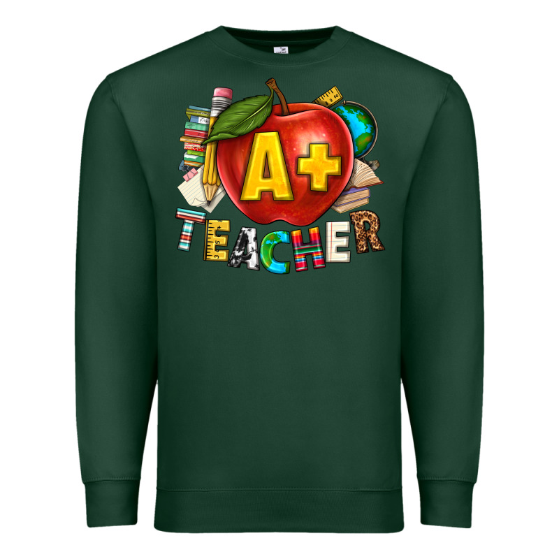 A Plus Teacher Premium Sweatshirt by texasbilliewilder | Teevron