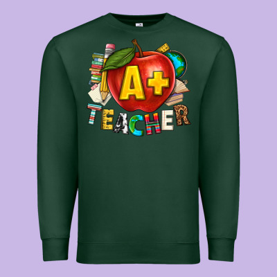 A Plus Teacher Premium Sweatshirt Designed By Texasbilliewilder