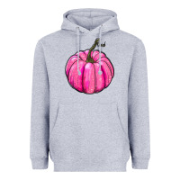Heather Grey Breast Cancer Awareness Pink Pumpkin Heavyweight Hoodie - RanaPortraitStore