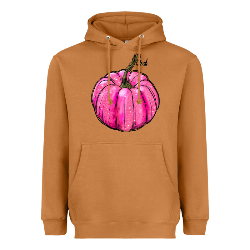 Breast Cancer Awareness Pink Pumpkin Heavyweight Hoodie by RanaPortraitStore | Teevron