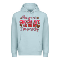 Blue Mist buy me chocolate and tell me i'm pretty Premium Hoodie - JahusDesignShop