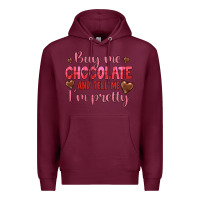 Burgundy buy me chocolate and tell me i'm pretty Premium Hoodie - JahusDesignShop