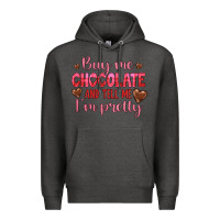 Charcoal Heather buy me chocolate and tell me i'm pretty Premium Hoodie - JahusDesignShop