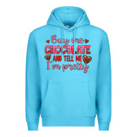Ocean Blue buy me chocolate and tell me i'm pretty Premium Hoodie - JahusDesignShop