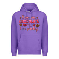 Purple buy me chocolate and tell me i'm pretty Premium Hoodie - JahusDesignShop