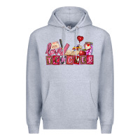 Heather Grey valentines day teacher Premium Hoodie - AdoDesignShop