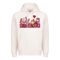 Pale Pink valentines day teacher Premium Hoodie - AdoDesignShop