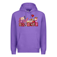 Purple valentines day teacher Premium Hoodie - AdoDesignShop