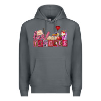 Rock valentines day teacher Premium Hoodie - AdoDesignShop