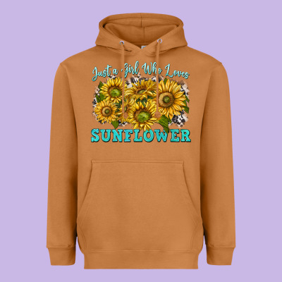Just A Girl Who Loves Sunflower Heavyweight Hoodie Designed By Texasbilliewilder