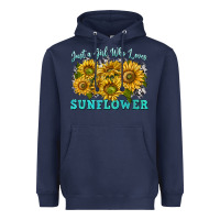 Navy just a girl who loves sunflower Heavyweight Hoodie - texasbilliewilder