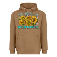 Toasted Coconut just a girl who loves sunflower Heavyweight Hoodie - texasbilliewilder