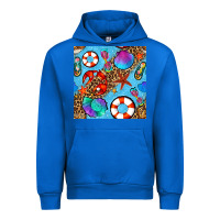 Cobalt summer with leopard seamless pattern Urban Hoodie - BundleAndBundleShop
