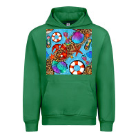 Emerald summer with leopard seamless pattern Urban Hoodie - BundleAndBundleShop