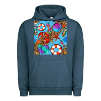 Pigment Midnight Navy summer with leopard seamless pattern Urban Hoodie - BundleAndBundleShop