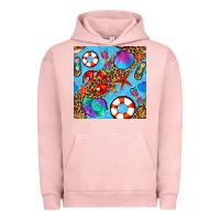 Pigment Salmon summer with leopard seamless pattern Urban Hoodie - BundleAndBundleShop