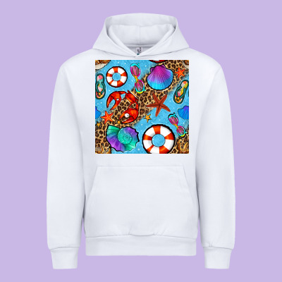Summer With Leopard Seamless Pattern Urban Hoodie Designed By Bundleandbundleshop