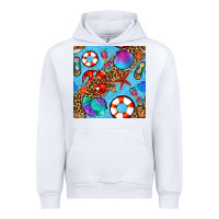 White summer with leopard seamless pattern Urban Hoodie - BundleAndBundleShop