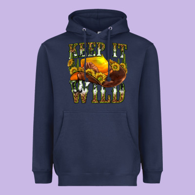 Keep It Wild Western Heavyweight Hoodie Designed By Texasbilliewilder