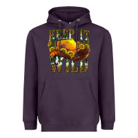 Plum keep it wild western Heavyweight Hoodie - texasbilliewilder