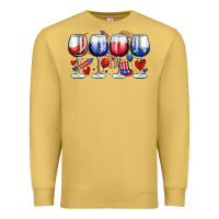 Antique Gold American wine glasses Premium Sweatshirt - Zillion Design Studio