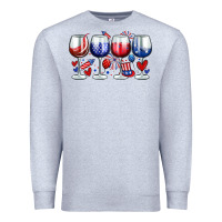 Heather Grey American wine glasses Premium Sweatshirt - Zillion Design Studio