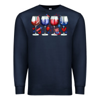 Navy American wine glasses Premium Sweatshirt - Zillion Design Studio