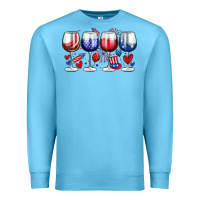 Ocean Blue American wine glasses Premium Sweatshirt - Zillion Design Studio