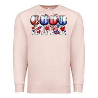 Pale Pink American wine glasses Premium Sweatshirt - Zillion Design Studio