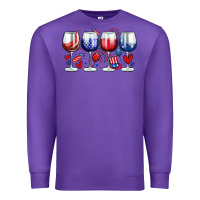 Purple American wine glasses Premium Sweatshirt - Zillion Design Studio