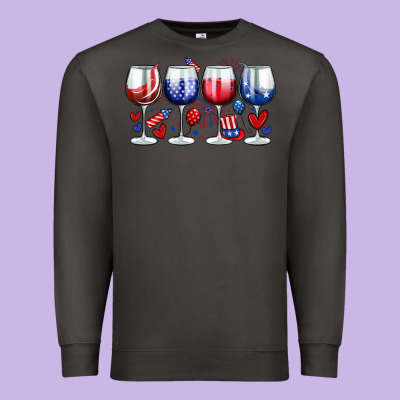 American Wine Glasses Premium Sweatshirt Designed By Zillion Design Studio