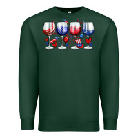 Sports Green American wine glasses Premium Sweatshirt - Zillion Design Studio