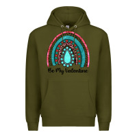 Army Green be my valentine gemstone rainbow Premium Hoodie - JahusDesignShop