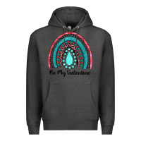 Charcoal Heather be my valentine gemstone rainbow Premium Hoodie - JahusDesignShop