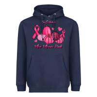 Navy In October We Wear Pink Pumpkins Heavyweight Hoodie - RanaPortraitStore