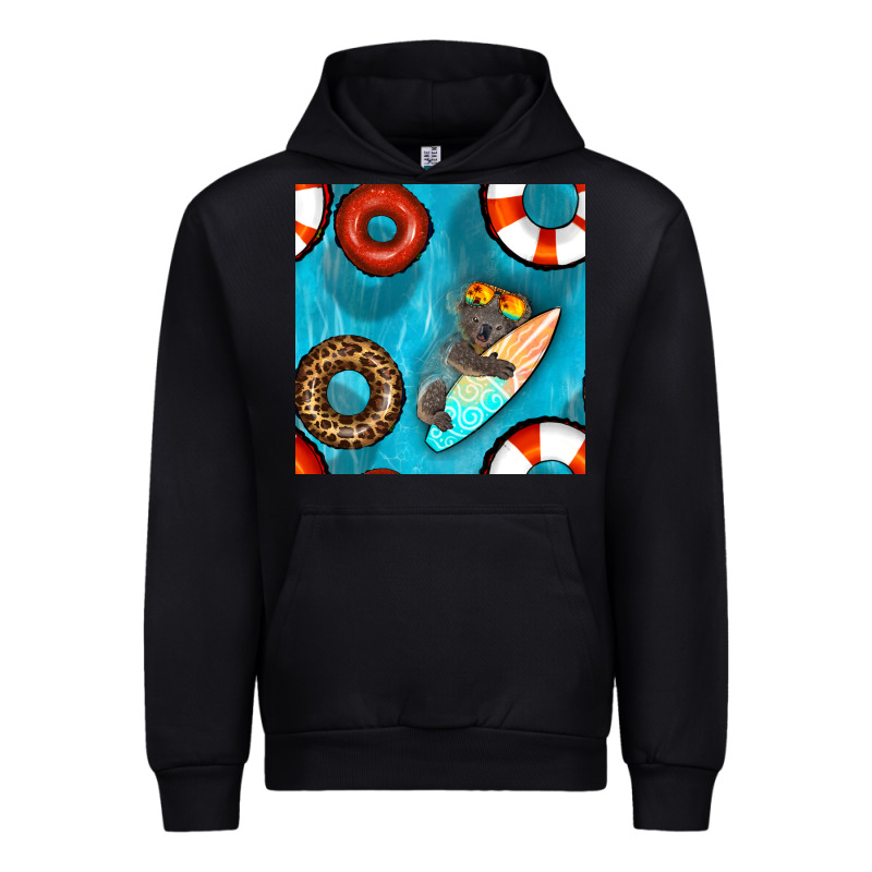 Koala At The Pool Seamless Pattern Urban Hoodie by BundleAndBundleShop | Teevron