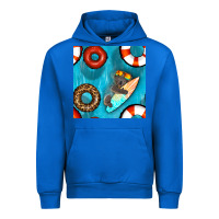 Cobalt koala at the pool seamless pattern Urban Hoodie - BundleAndBundleShop