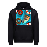 Foreset Green koala at the pool seamless pattern Urban Hoodie - BundleAndBundleShop