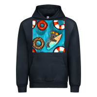Navy koala at the pool seamless pattern Urban Hoodie - BundleAndBundleShop