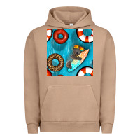 Pigment Burro koala at the pool seamless pattern Urban Hoodie - BundleAndBundleShop